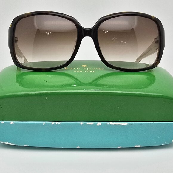 Kate Spade New York Lulu Tortoise Frame Brown Gradient Lens Sunglasses w/ Case - Picture 1 of 16